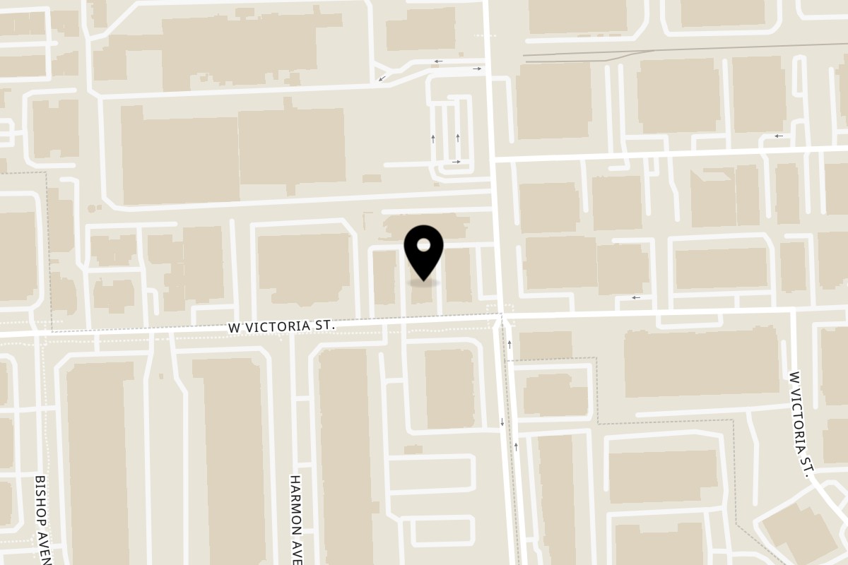 Map showing the location of The Green Olive Restaurant on 855 W Victoria St # B2 in Compton